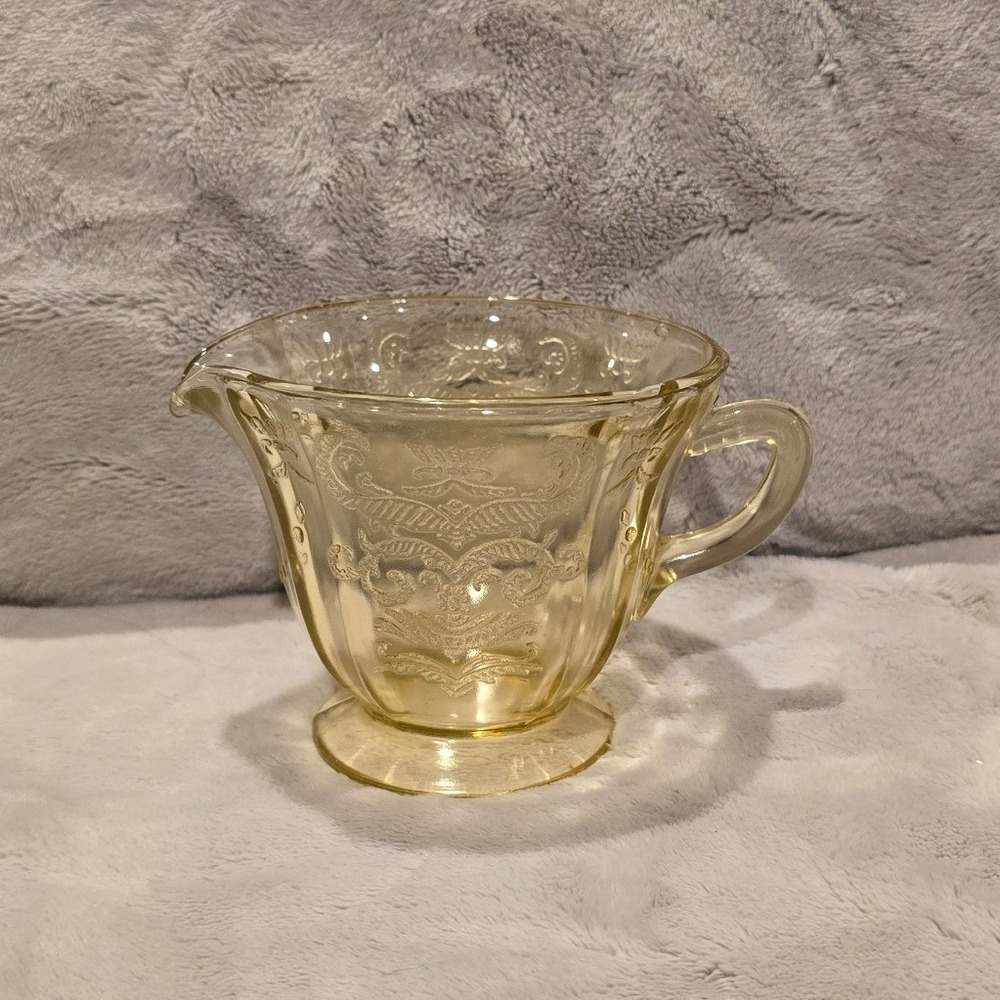 Vintage Federal Glass Madrid Yellow Depression Glass Creamer Pitcher